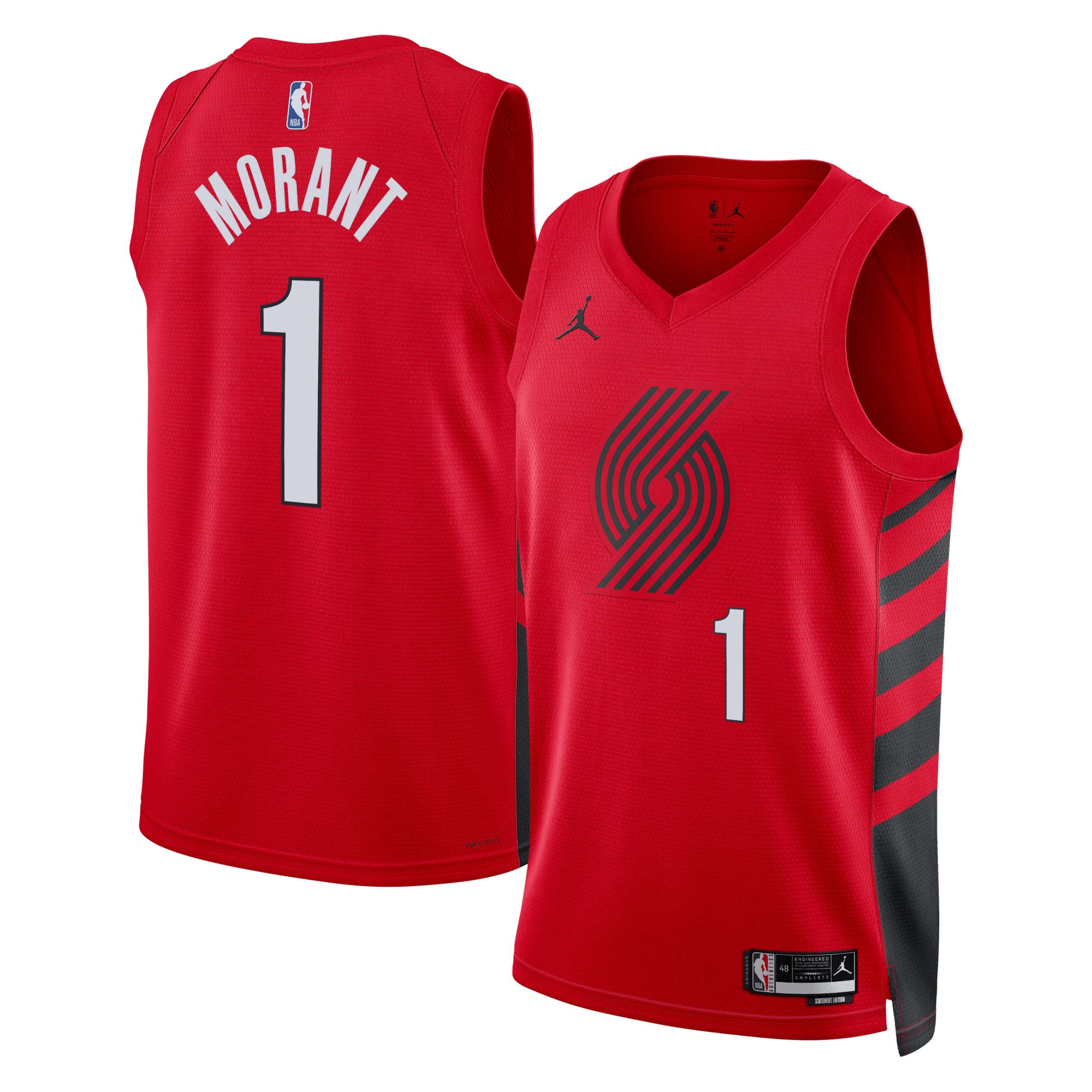 Portland Trail Blazers Jordan Brand Statement Edition Swingman Jersey - Red - Ja Morant