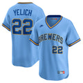 Milwaukee Brewers Christian Yelich Nike Powder Blue Cooperstown Collection Limited Jersey