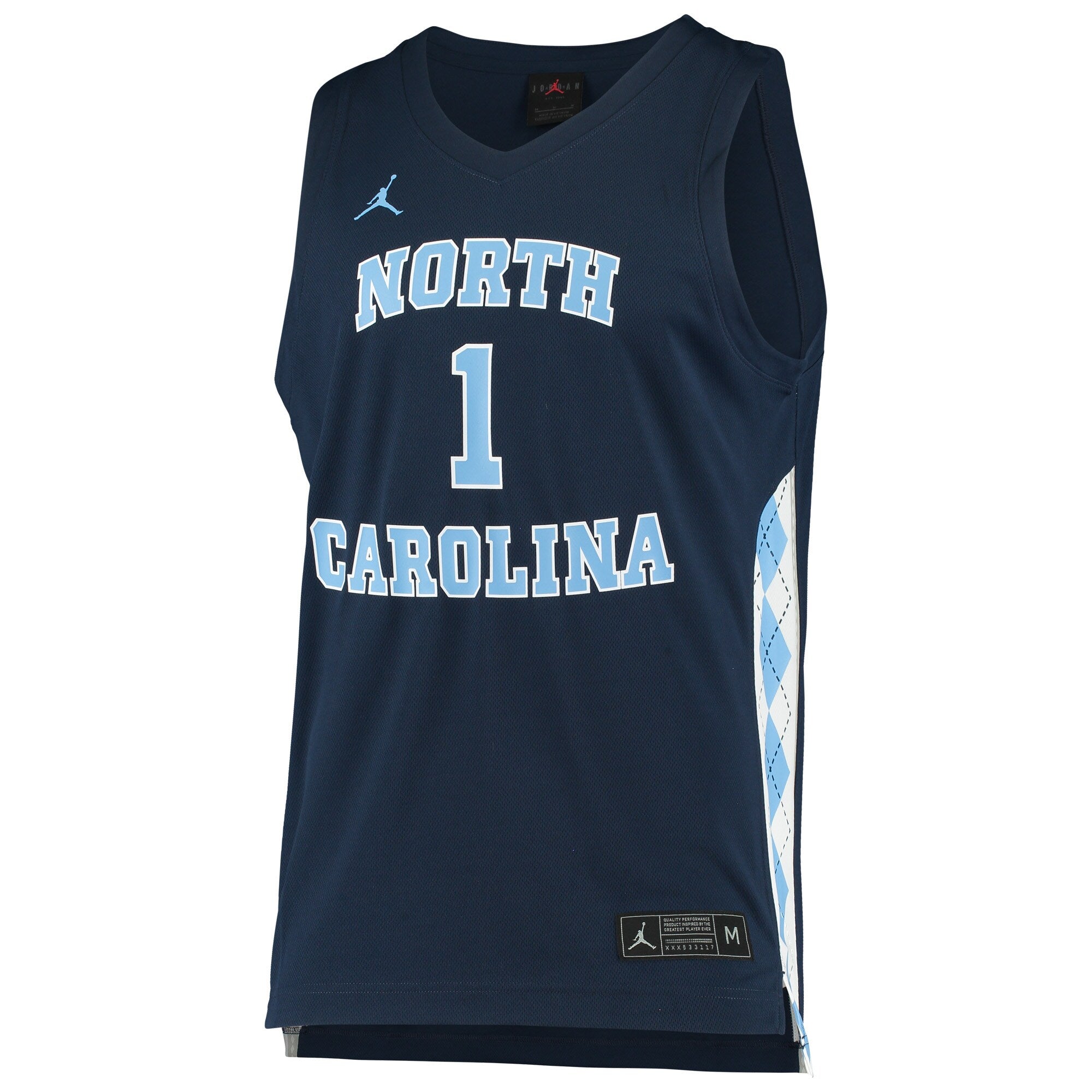 Jordan Brand #1 Navy North Carolina Tar Heels Replica Basketball Jersey