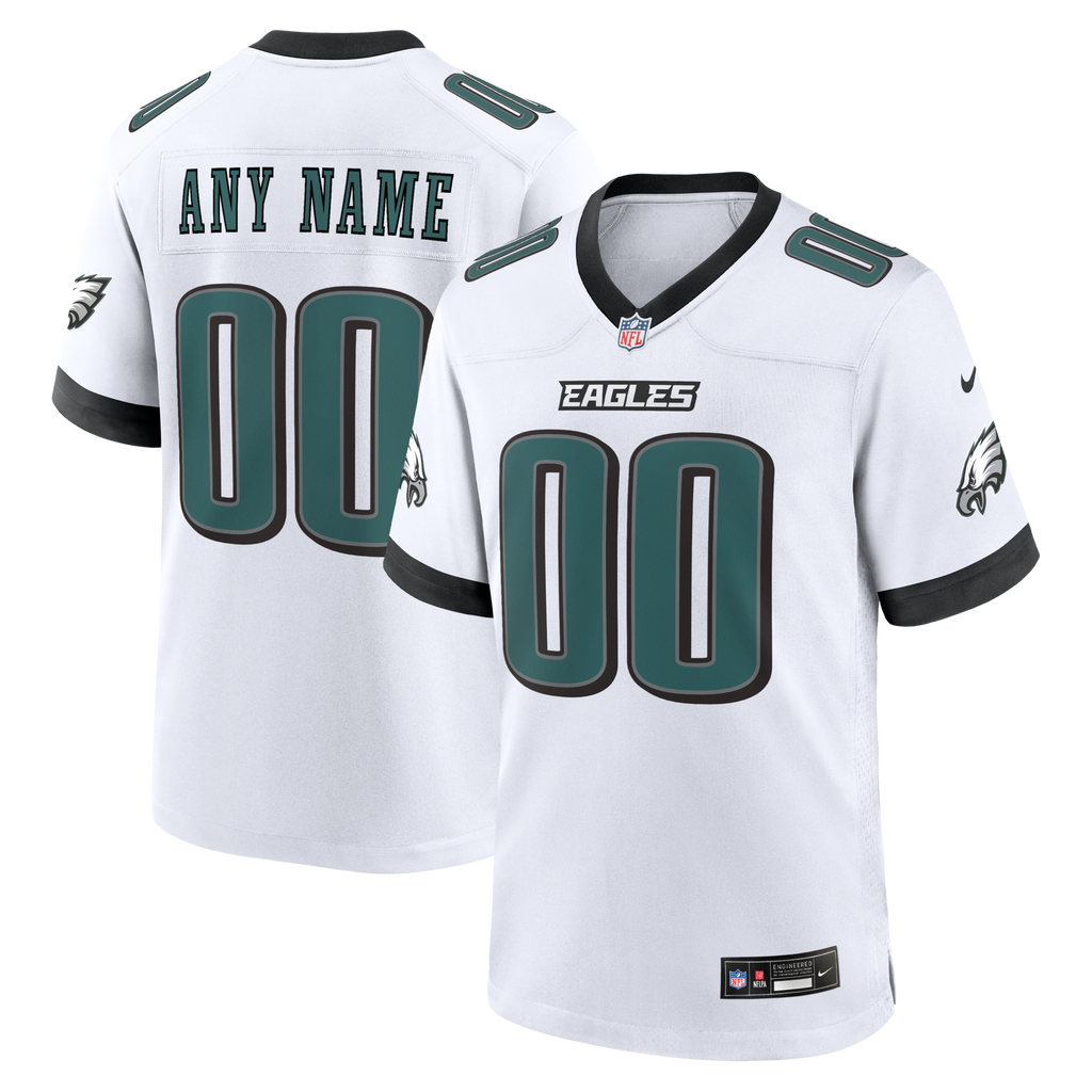 Philadelphia Eagles Nike White White Custom Game Jersey
