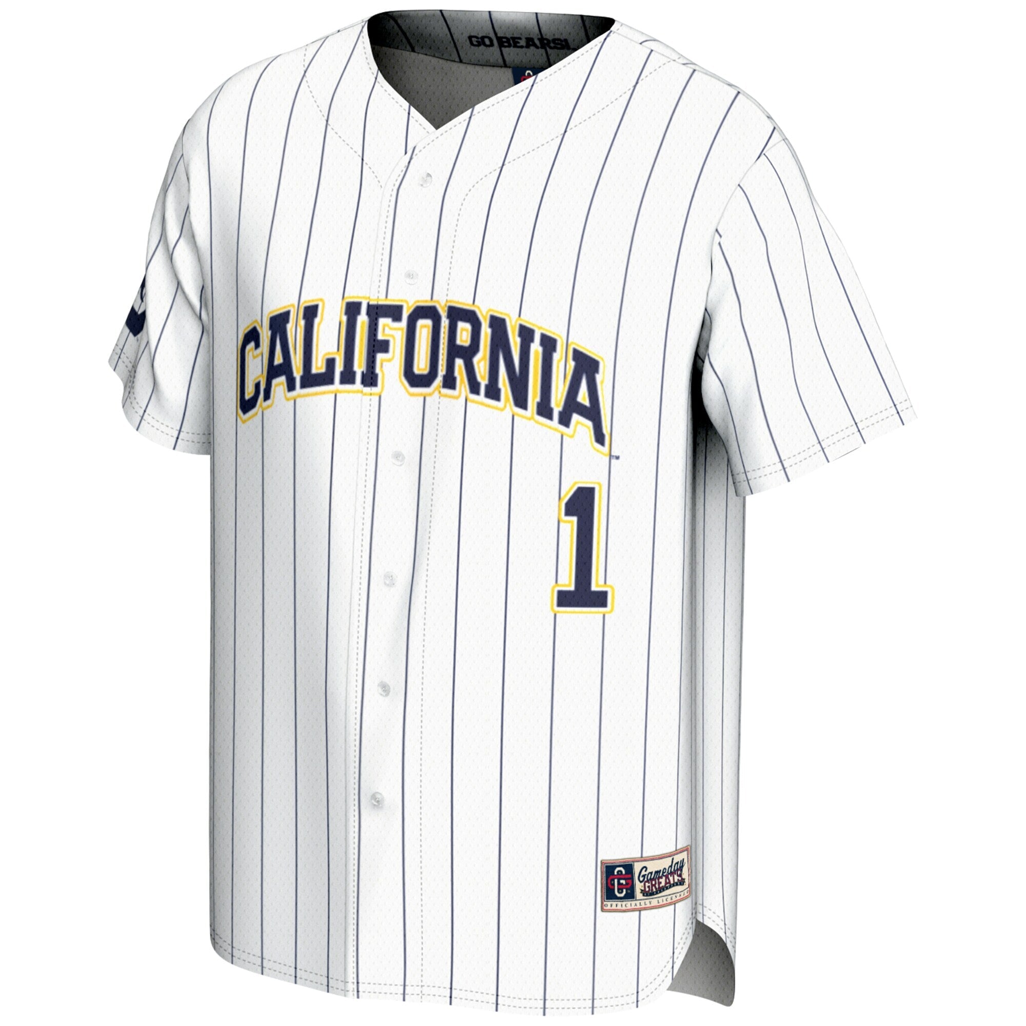GameDay Greats #1 White Cal Bears Lightweight Baseball Fashion Jersey