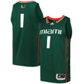 adidas #1 Green Miami Hurricanes Swingman Basketball Jersey