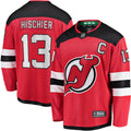 New Jersey Devils Nico Hischier Fanatics Red Captain Patch Home Breakaway Jersey