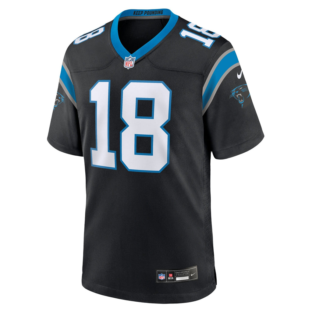 Carolina Panthers Jalen Coker Nike Black Team Game Jersey