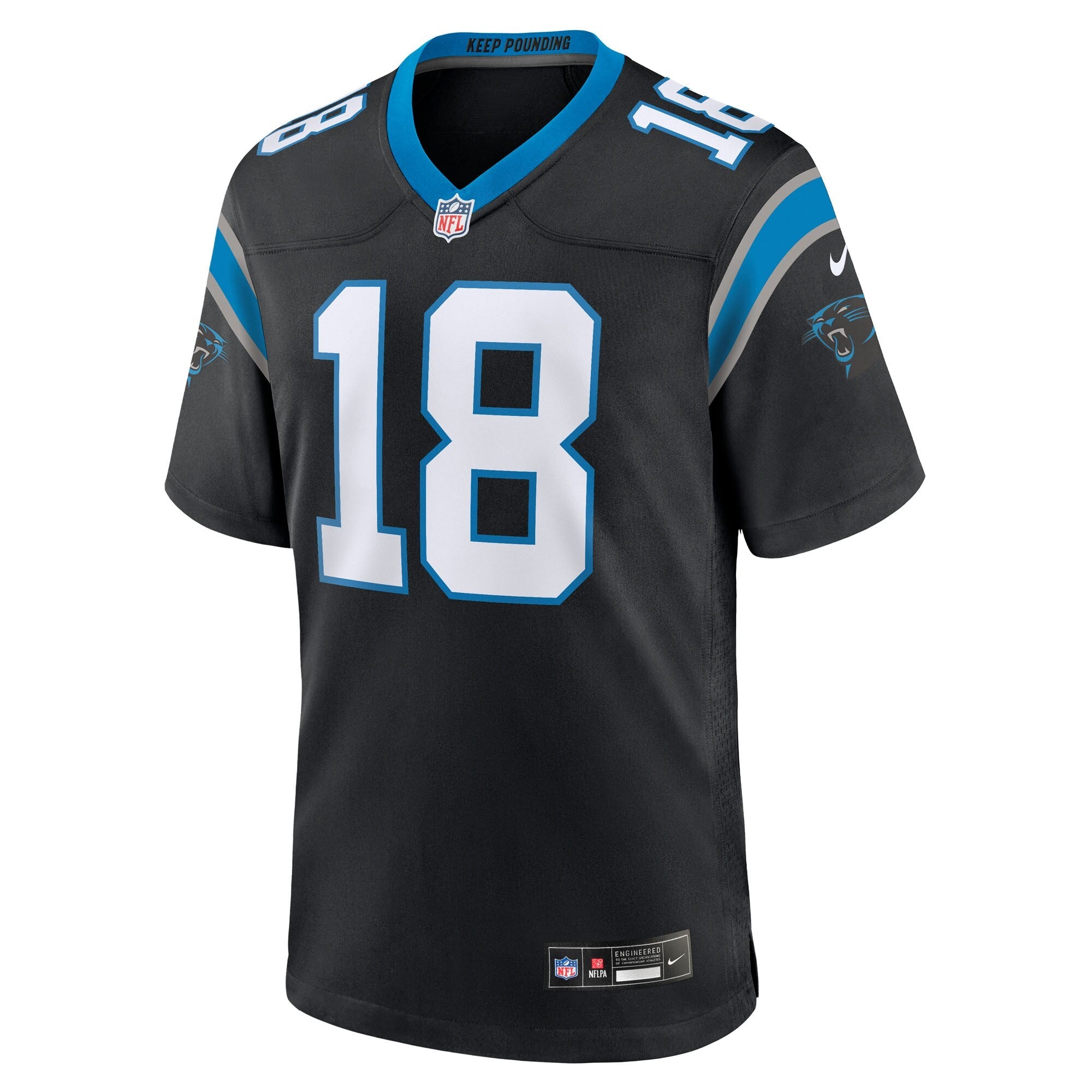 Carolina Panthers Jalen Coker Nike Black Team Game Jersey