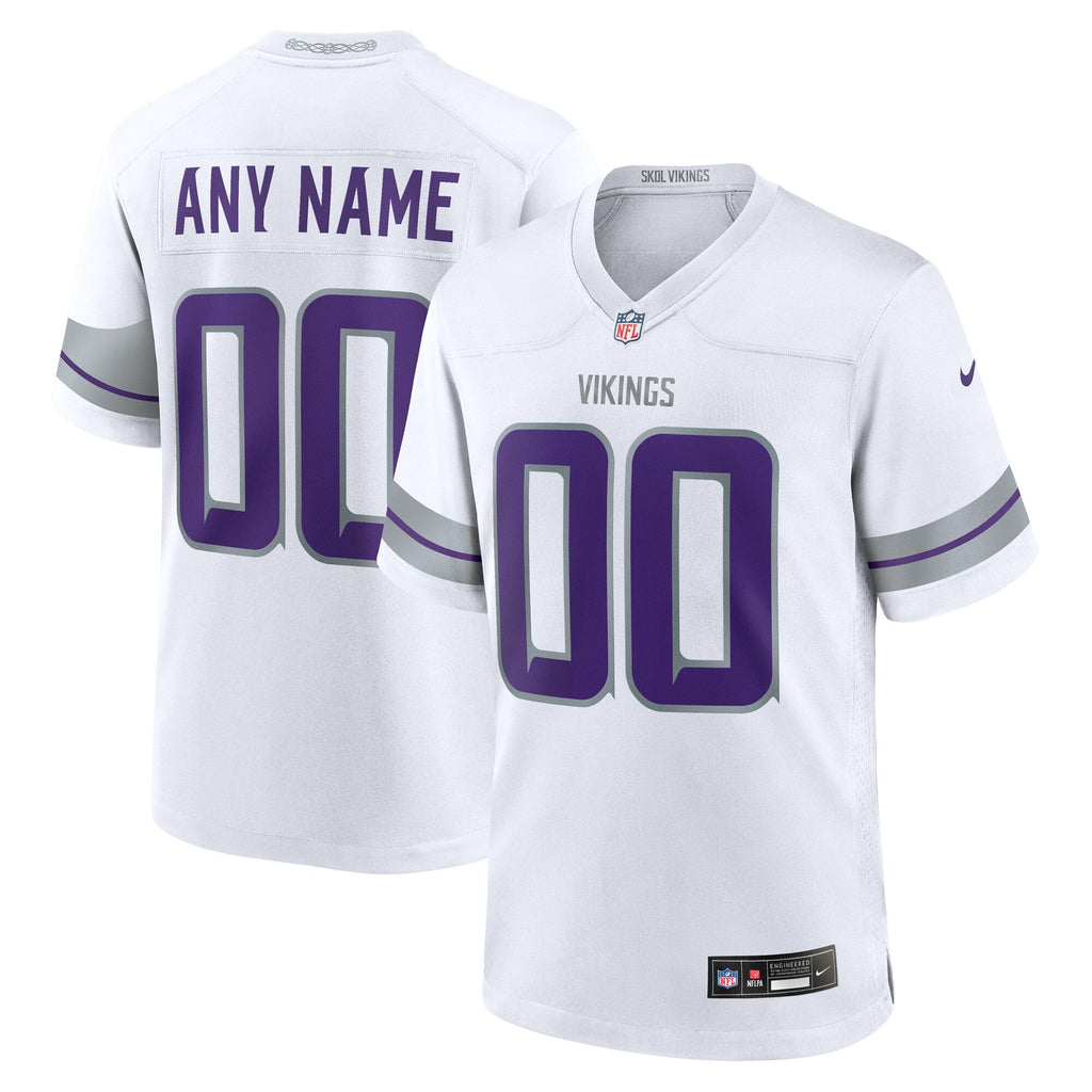 Minnesota Vikings Nike White Alternate Custom Game Jersey