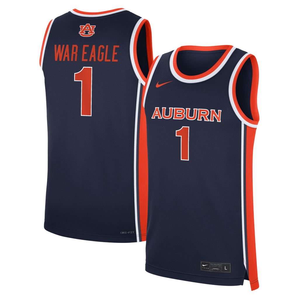 Nike Navy Auburn Tigers #1 Road War Eagle Replica Basketball Jersey