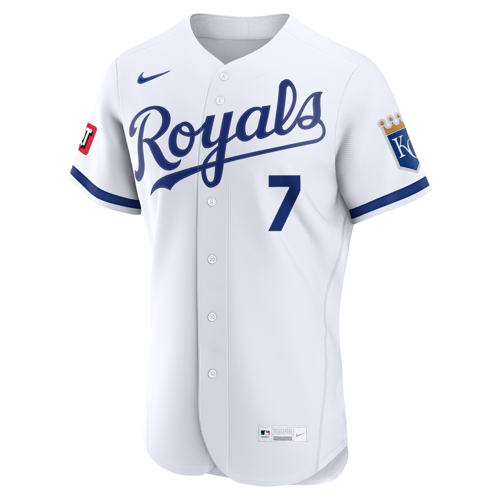 Kansas City Royals Bobby Witt Jr. Nike White Home Authentic Sponsor Patch Jersey