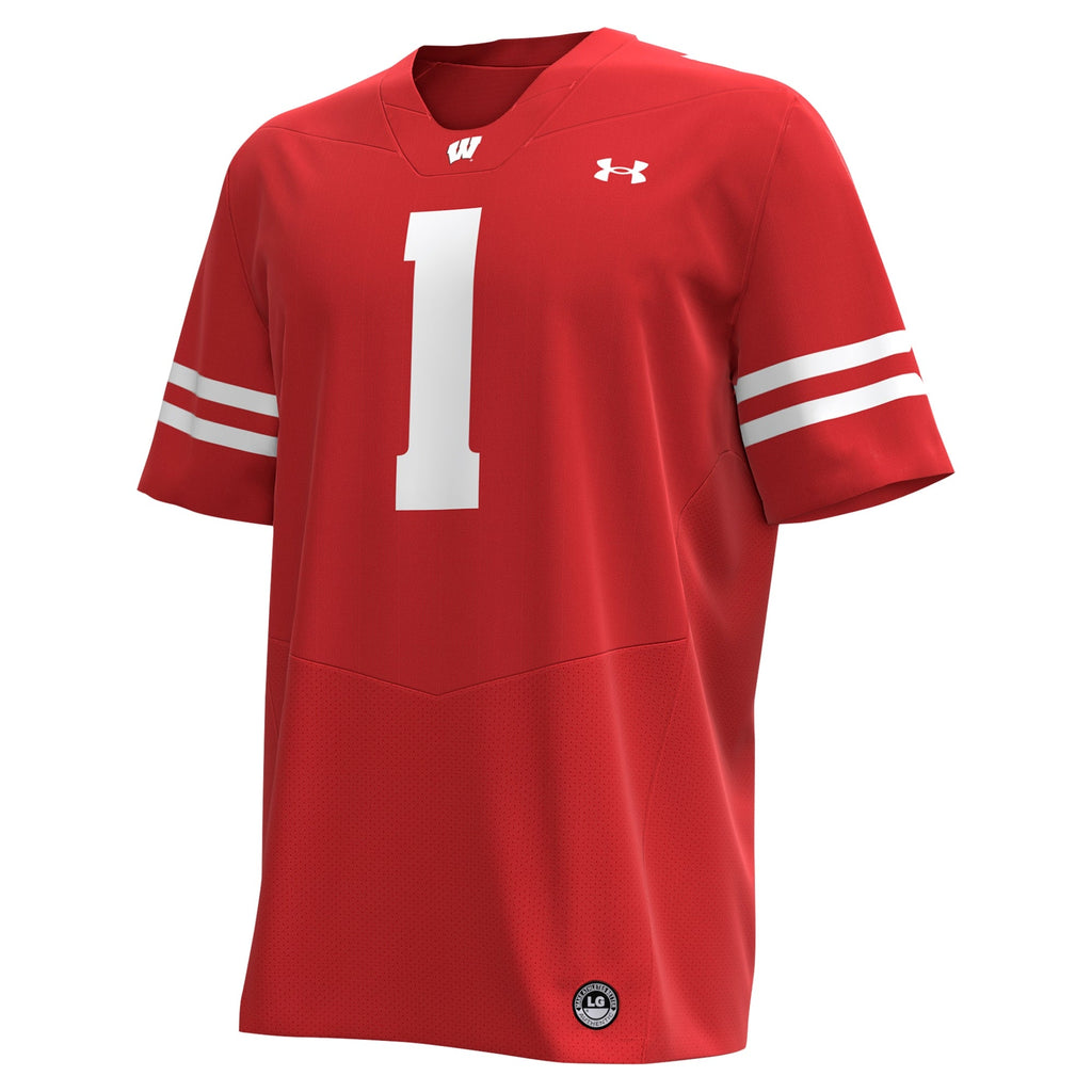 Under Armour #1 Red Wisconsin Badgers Replica Football Jersey