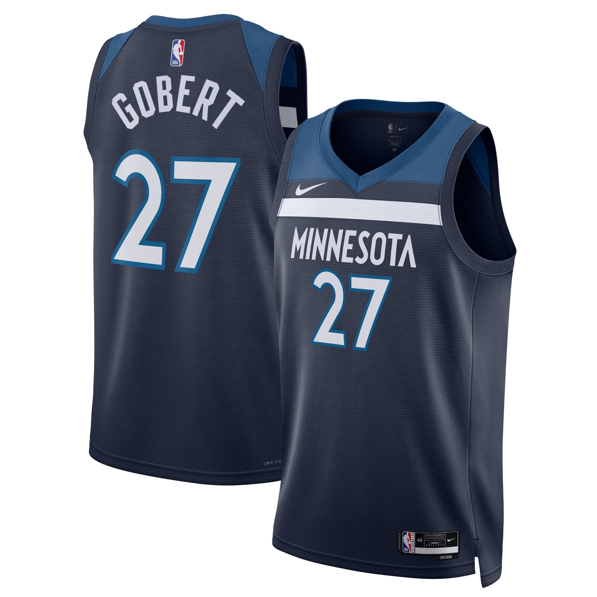 Minnesota Timberwolves Nike Icon Edition Swingman Jersey - Navy - Rudy Gobert