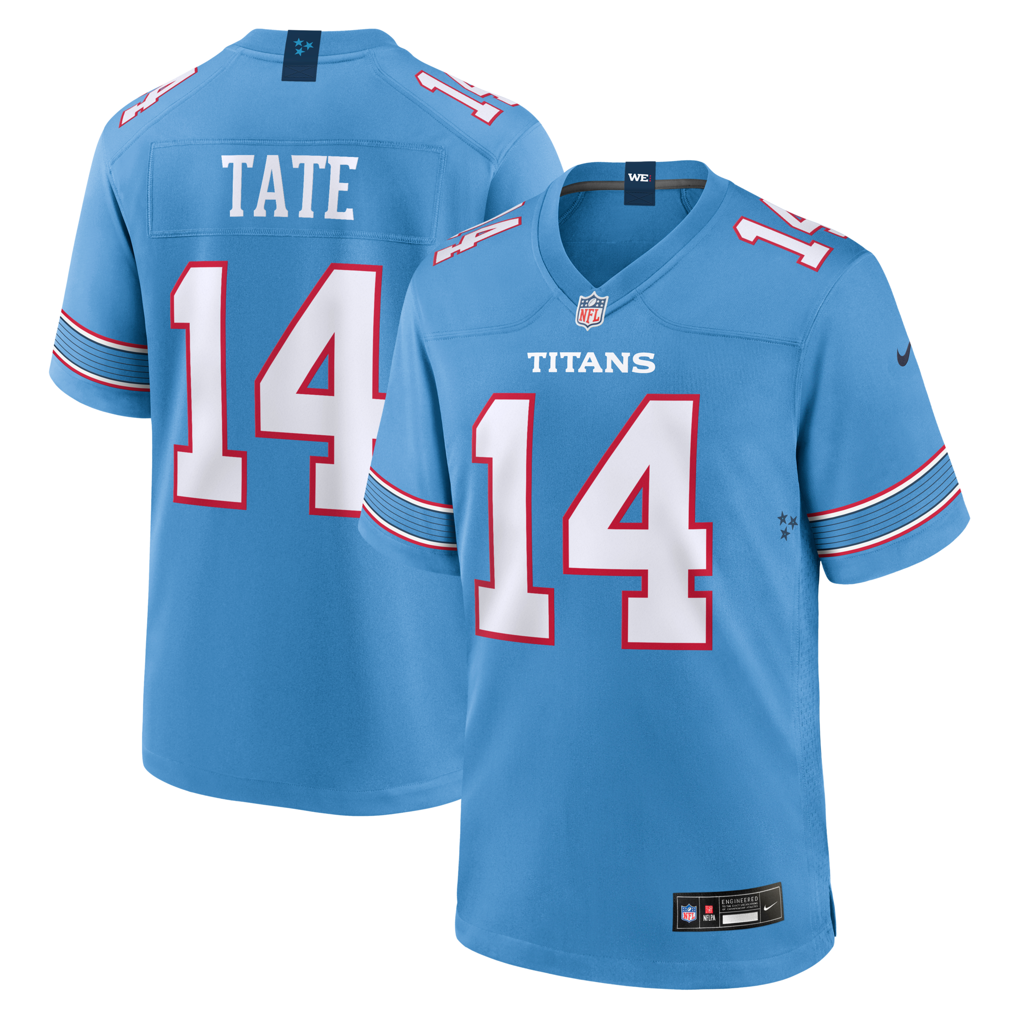 Tennessee Titans Carnell Tate Nike Light Blue 2026 NFL Draft First Round Pick No. 4 Team Game Jersey