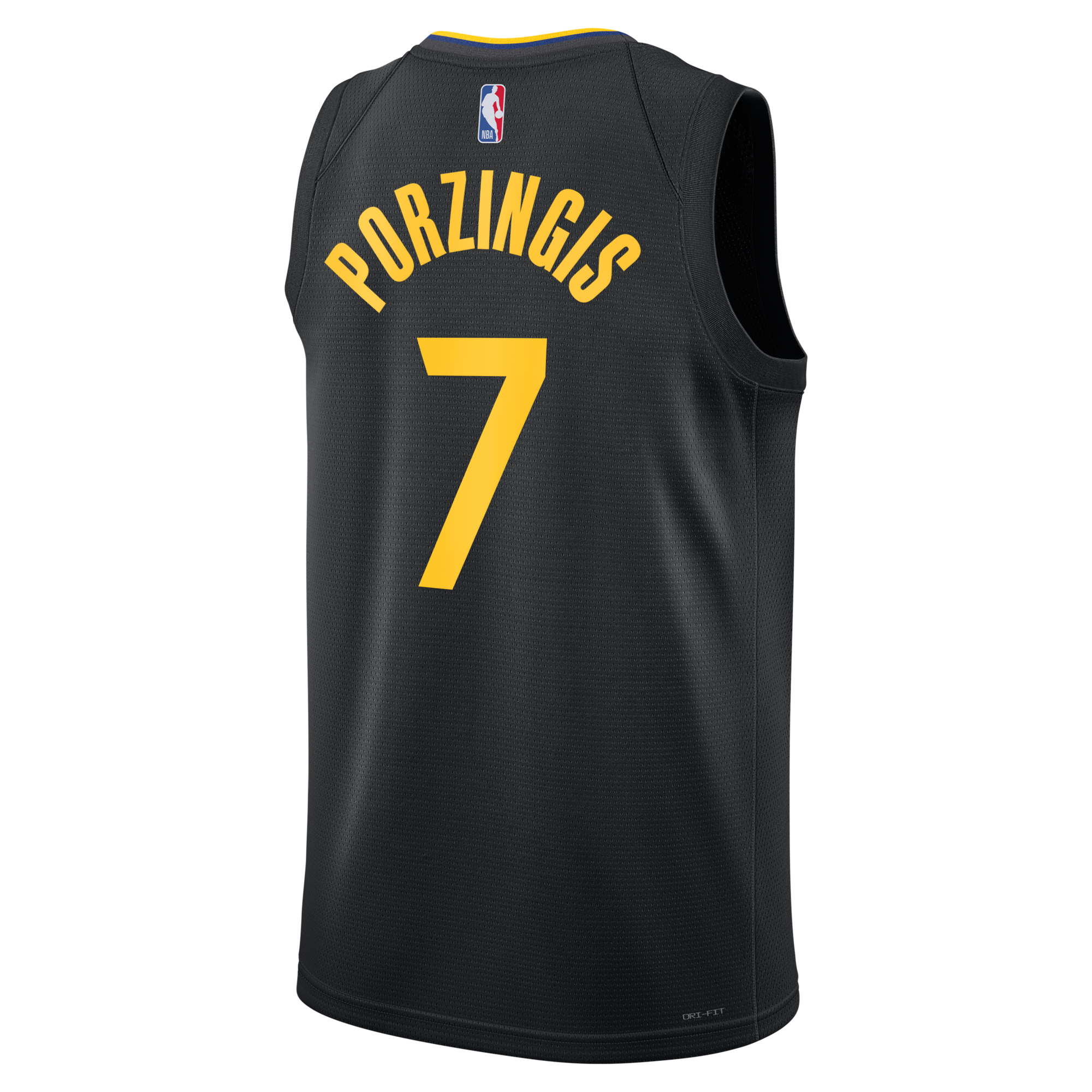 Golden State Warriors Jordan Brand 2024/25 Statement Edition Swingman Jersey - Black - Kristaps Porzi??is