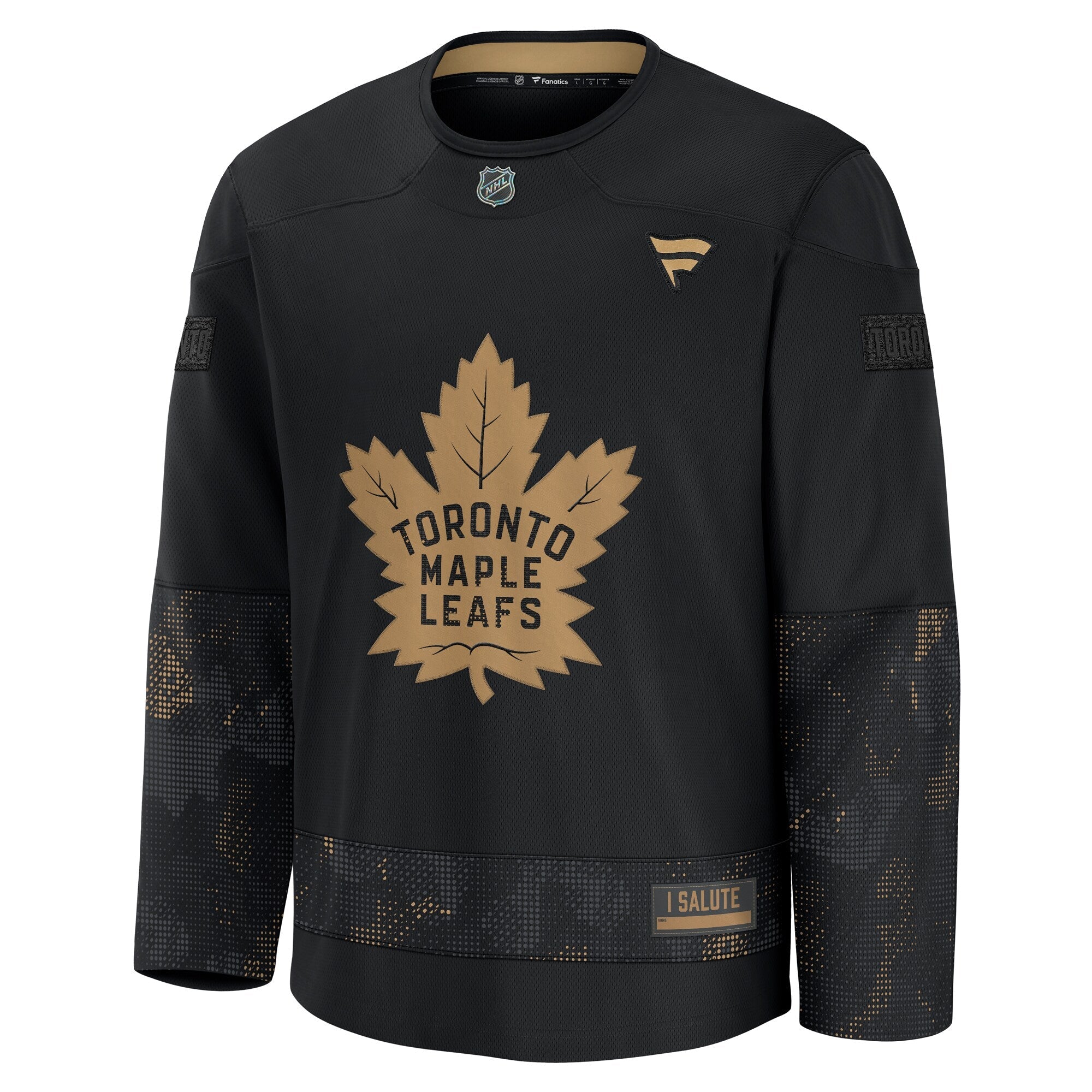 Toronto Maple Leafs Fanatics Black 2024 Military Appreciation Practice Jersey