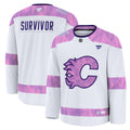 Calgary Flames Fanatics White Hockey Fights Cancer Survivor Practice Jersey