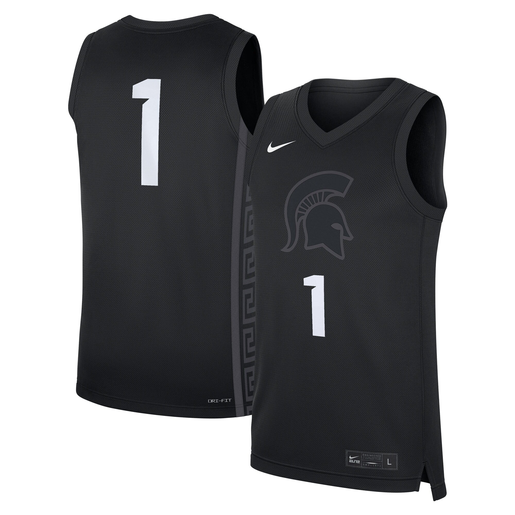 Nike #1 Black Michigan State Spartans Alternate Replica Jersey