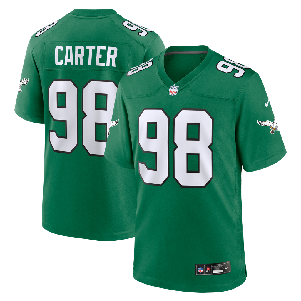 Philadelphia Eagles Jalen Carter Nike Kelly Green Alternate Game Jersey