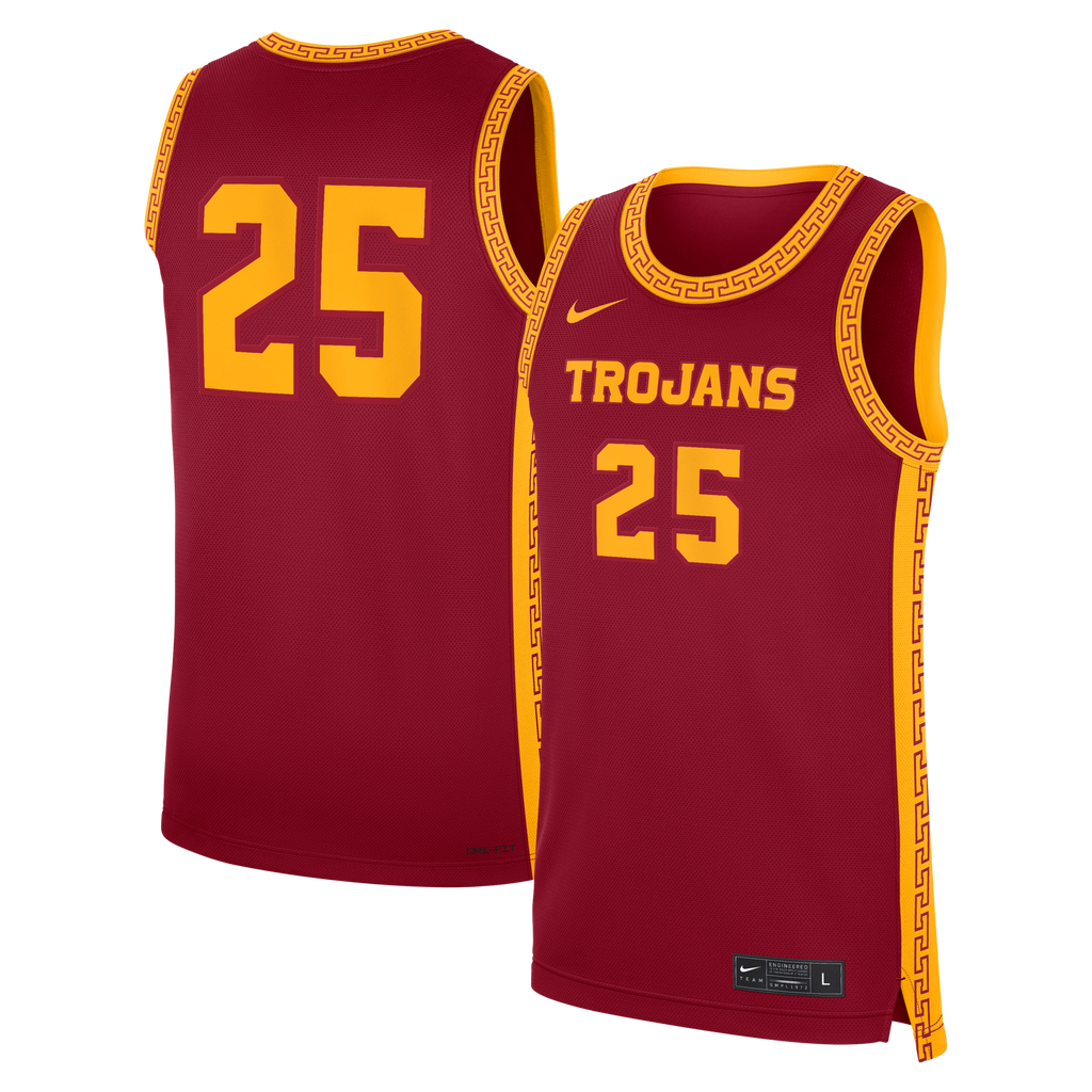 Nike #25 Cardinal USC Trojans Road Replica Basketball Jersey