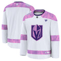 Vegas Golden Knights Fanatics White 2024 Hockey Fights Cancer Practice Jersey