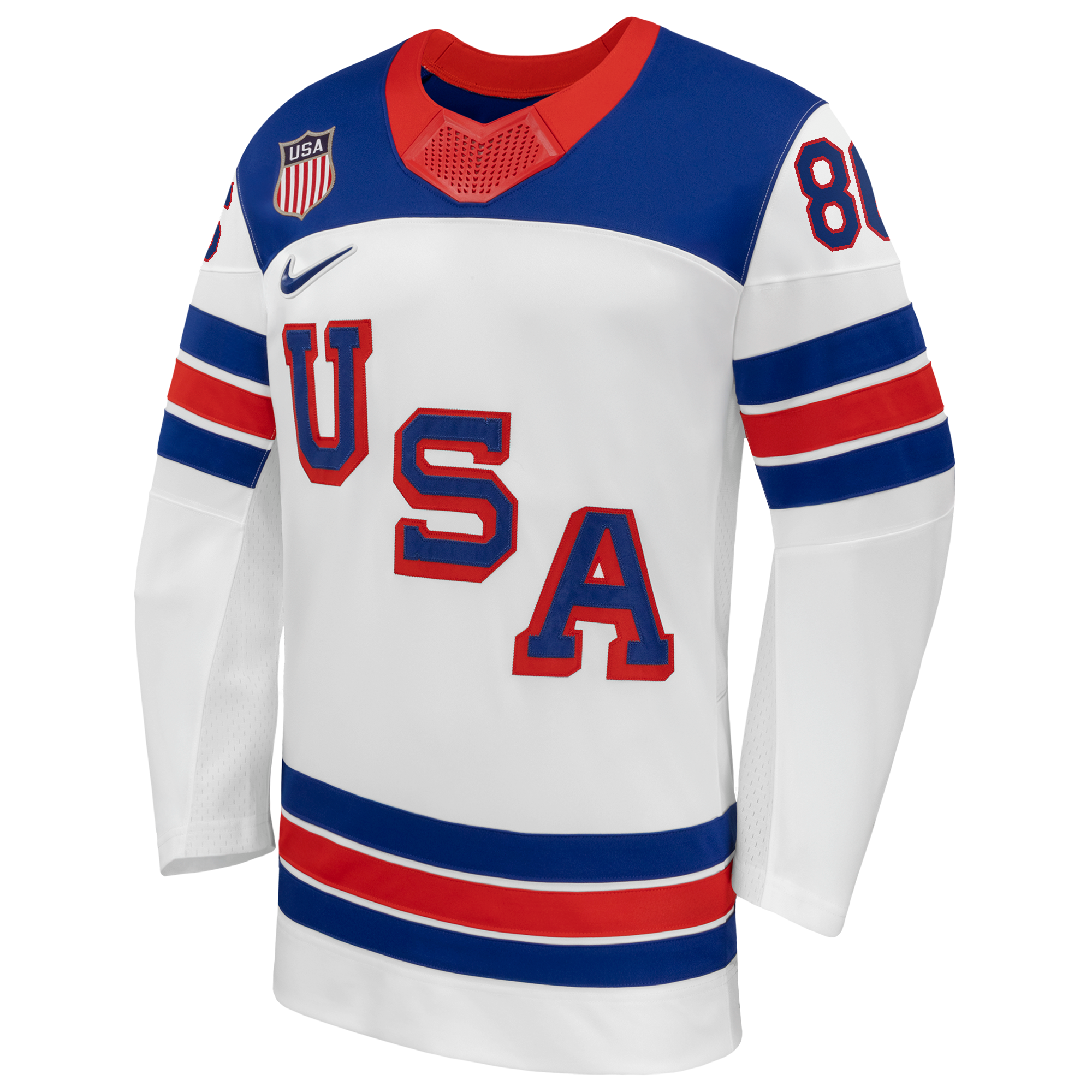 Jack Hughes Nike White US Hockey 2026 Away Replica Jersey
