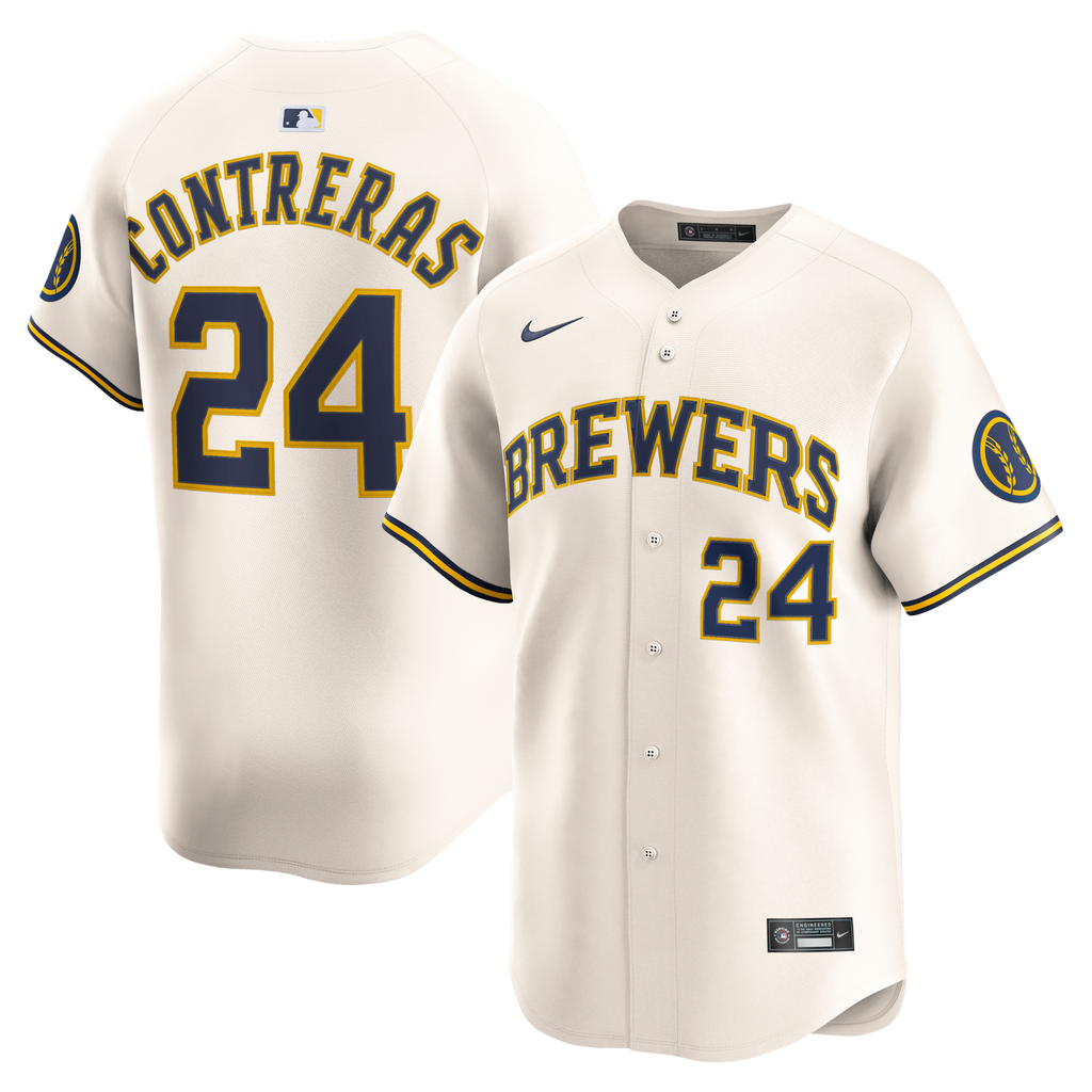 Milwaukee Brewers William Contreras Nike Cream Home Limited Player Jersey