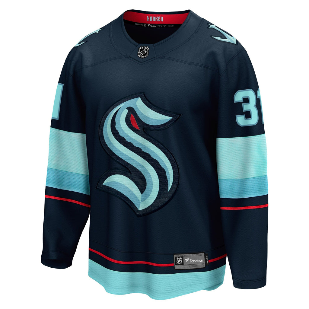 Seattle Kraken Philipp Grubauer Fanatics Navy Home Breakaway Player Jersey