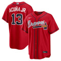 Atlanta Braves Ronald Acuña Jr. Nike Red Alternate 2 Replica Jersey