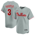 Philadelphia Phillies Bryce Harper Nike Gray Road Limited Player Jersey