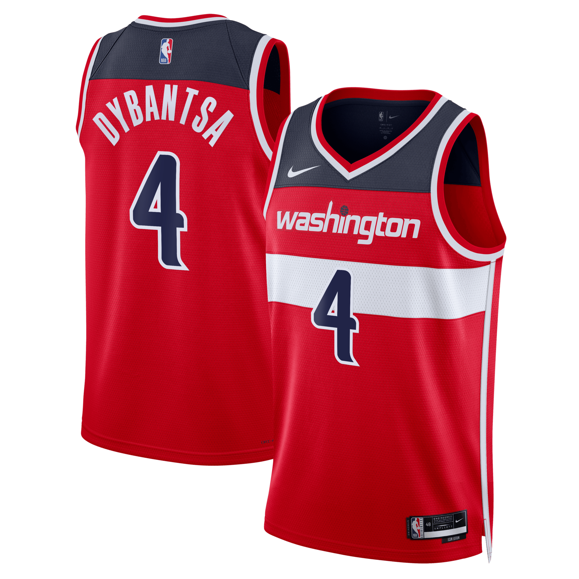 Washington Wizards Nike Icon Swingman Jersey - Red - AJ Dybantsa