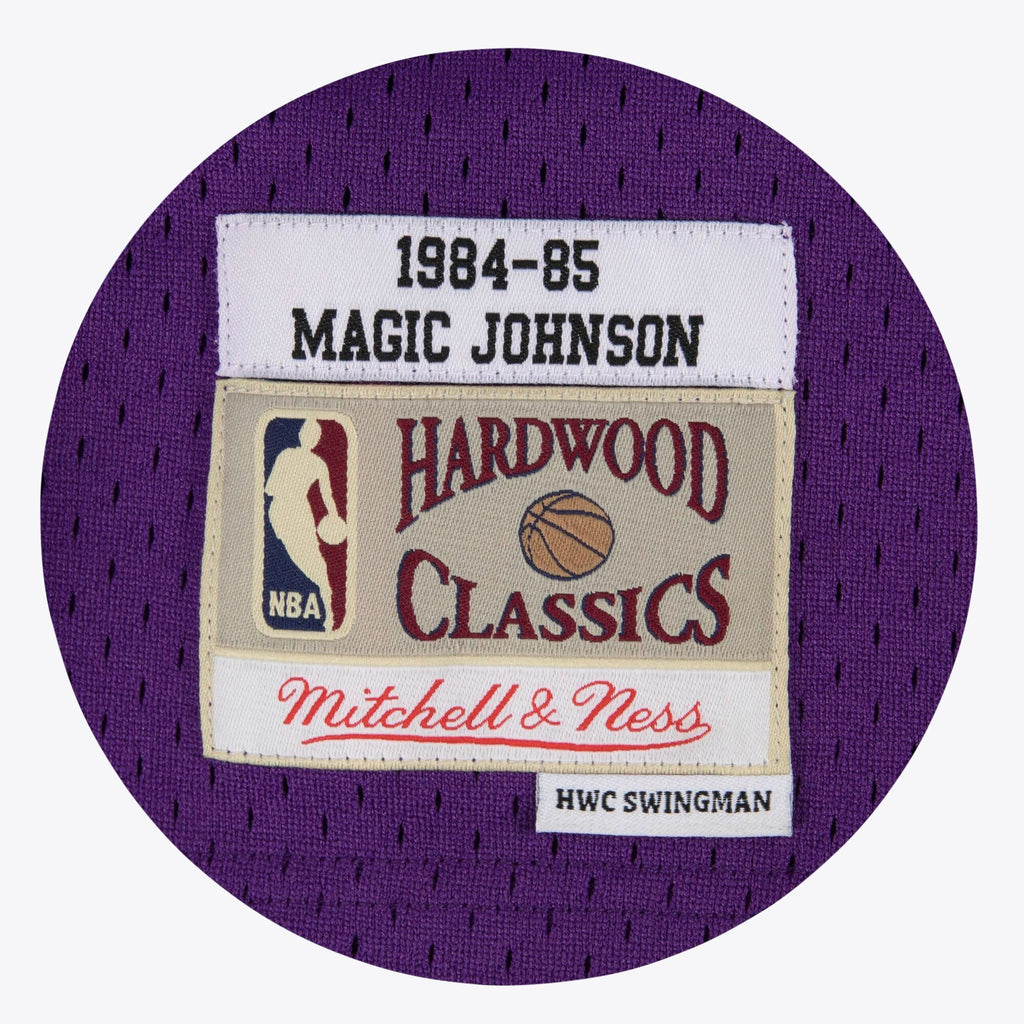Los Angeles Lakers Magic Johnson 1984-85 Hardwood Classics Road Swingman Jersey By Mitchell & Ness - Purple -