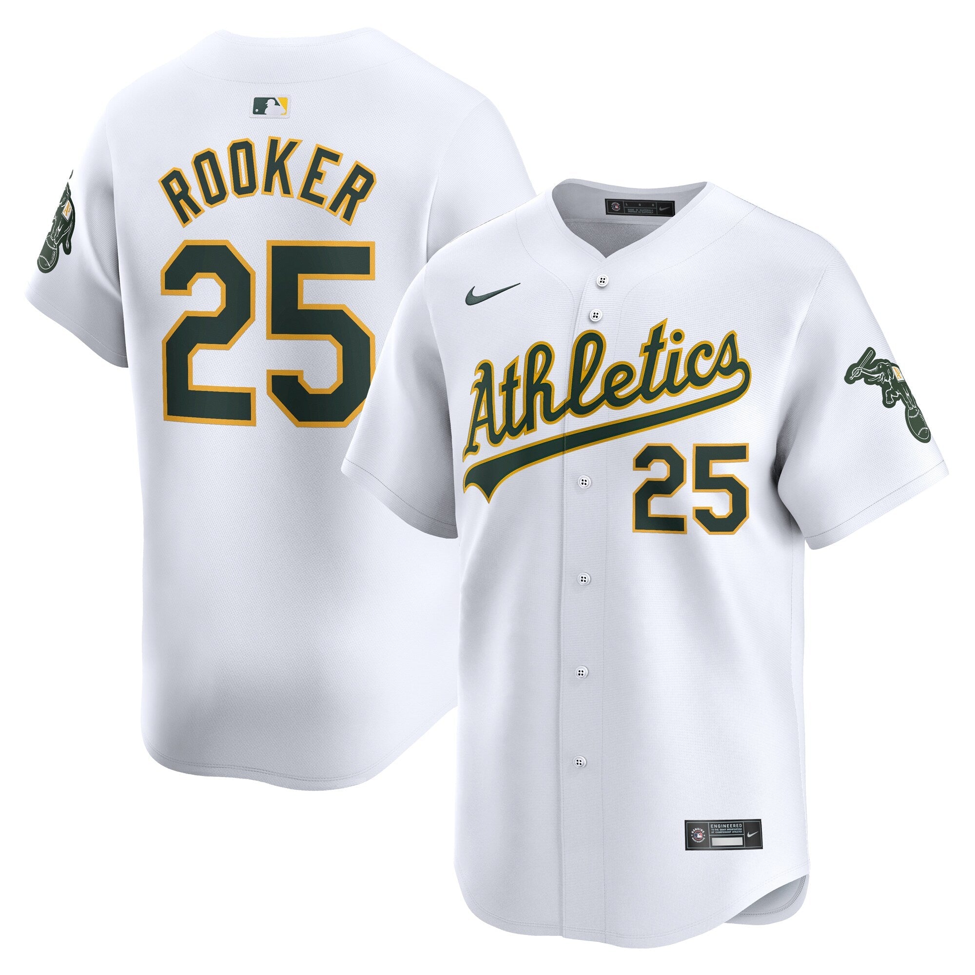 Athletics Brent Rooker Nike White Home Limited Player Jersey