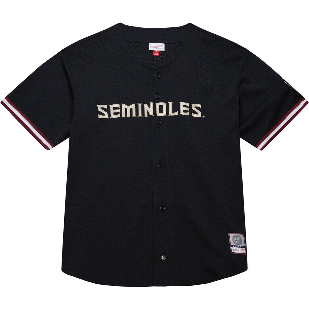 Mitchell & Ness Black Florida State Seminoles On The Clock Full-Button Fashion Jersey
