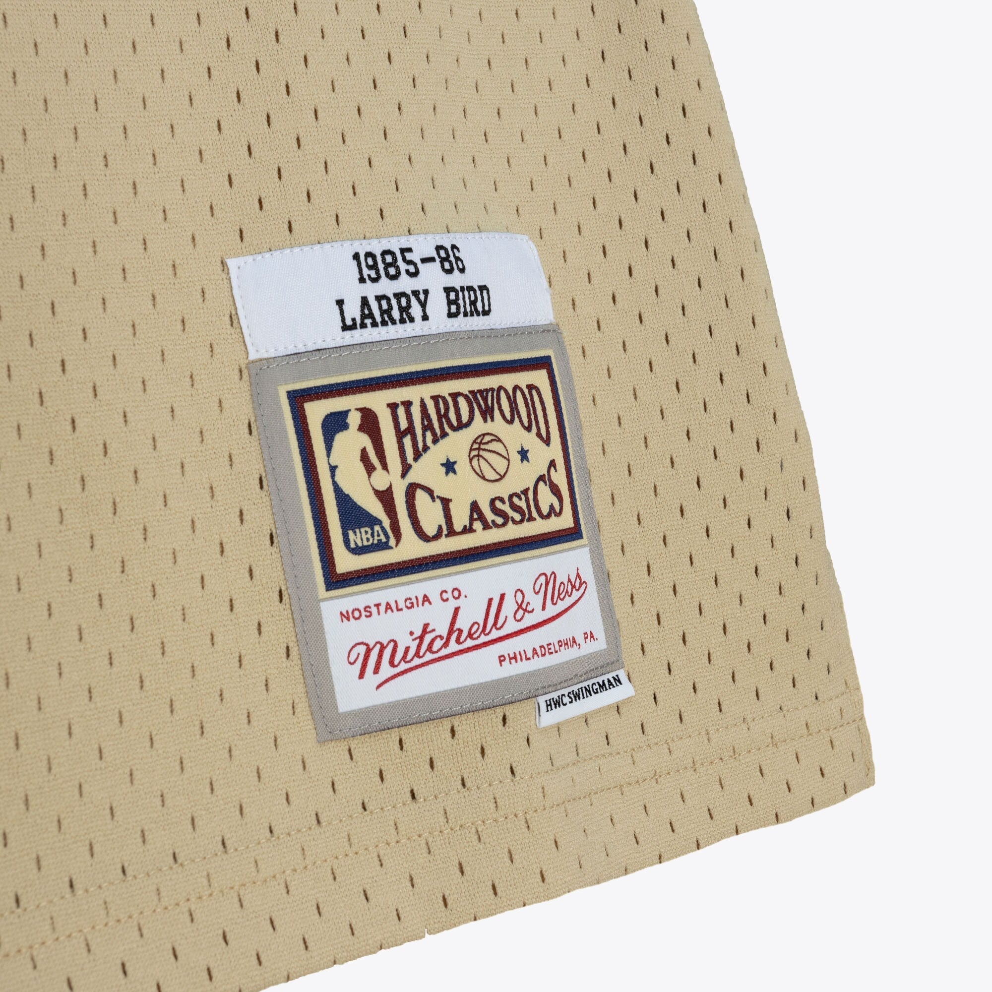 Boston Celtics Mitchell & Ness Larry Bird 1985 Swingman Jersey - Khaki
