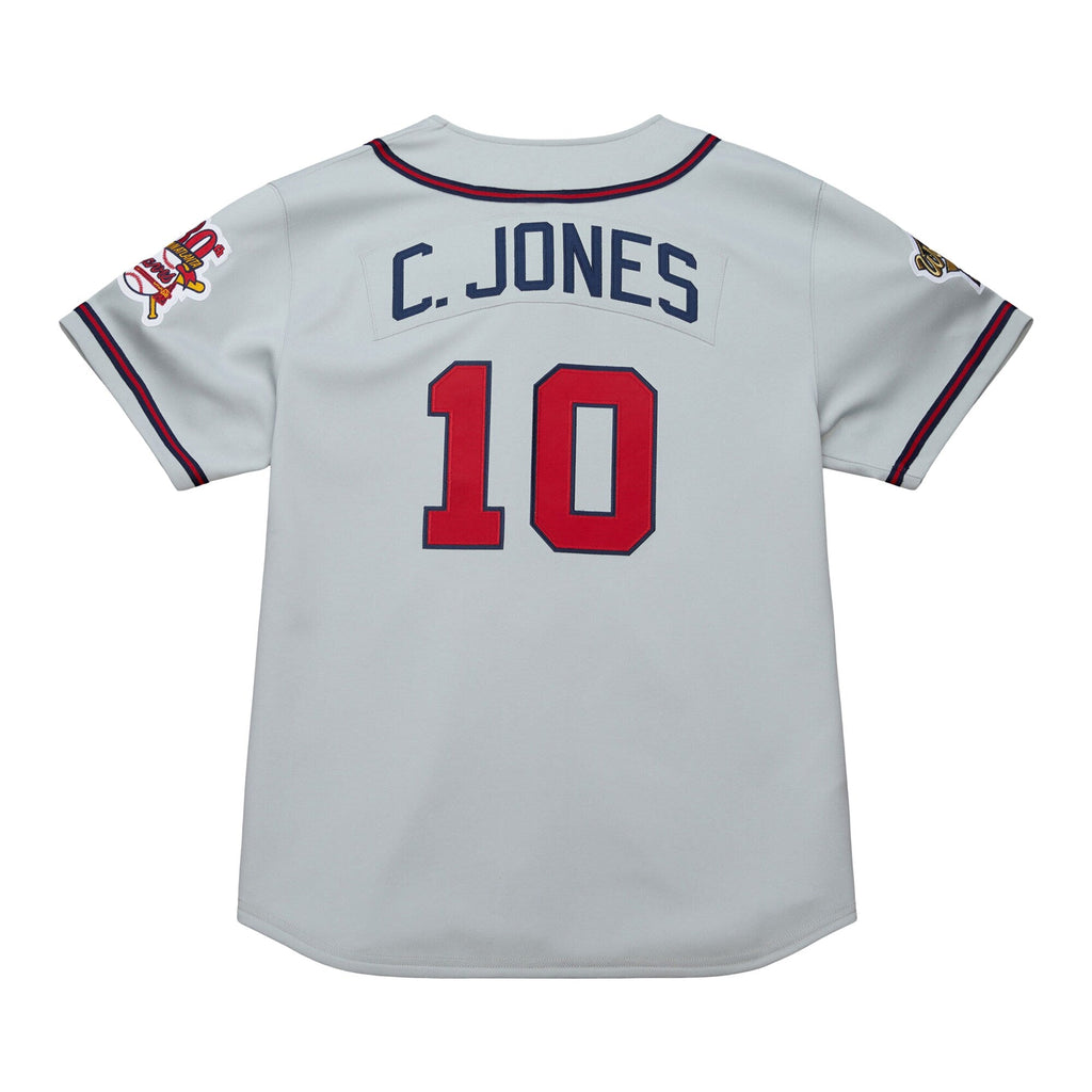 Atlanta Braves Chipper Jones Mitchell & Ness Gray 1995 Throwback Authentic Jersey