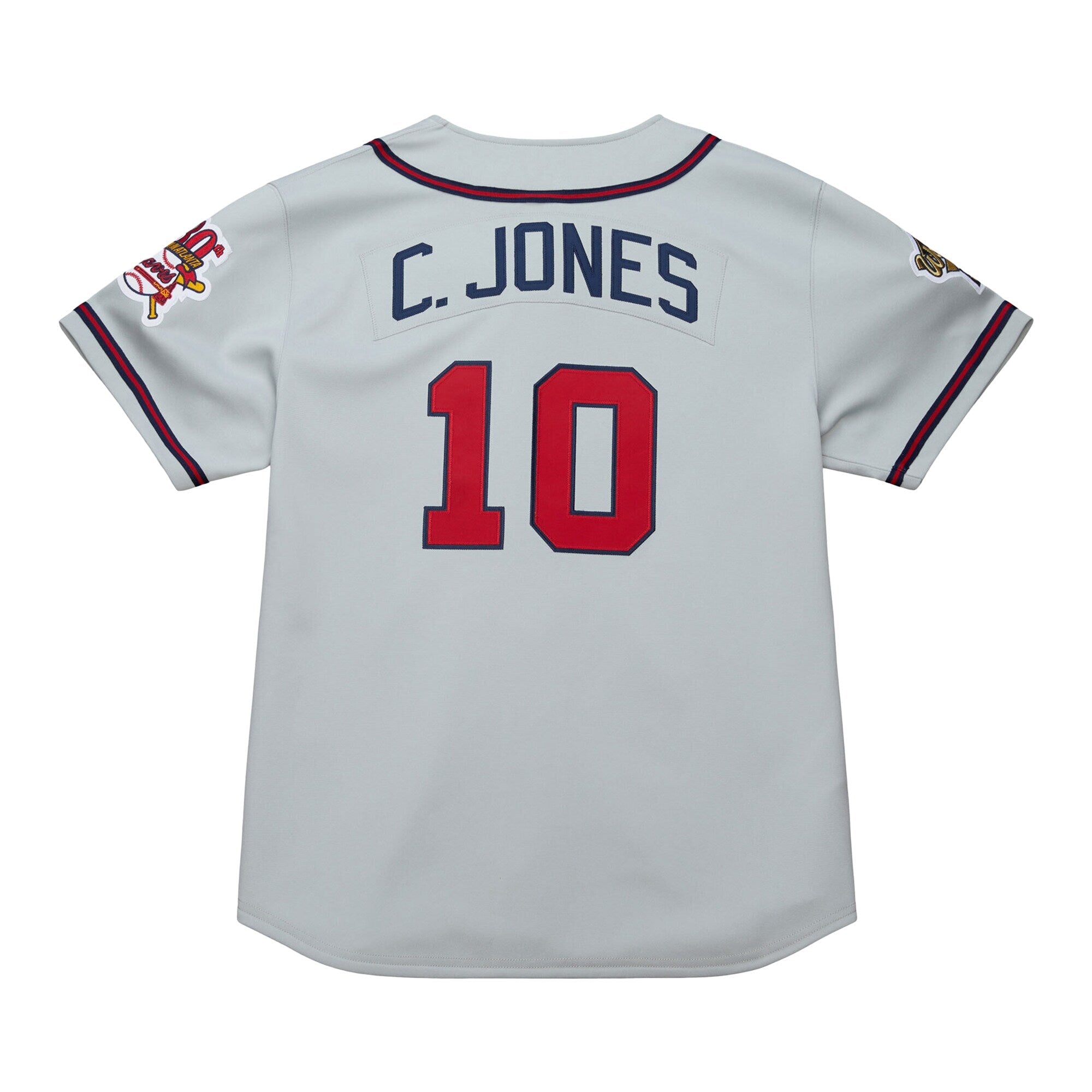Atlanta Braves Chipper Jones Mitchell & Ness Gray 1995 Throwback Authentic Jersey