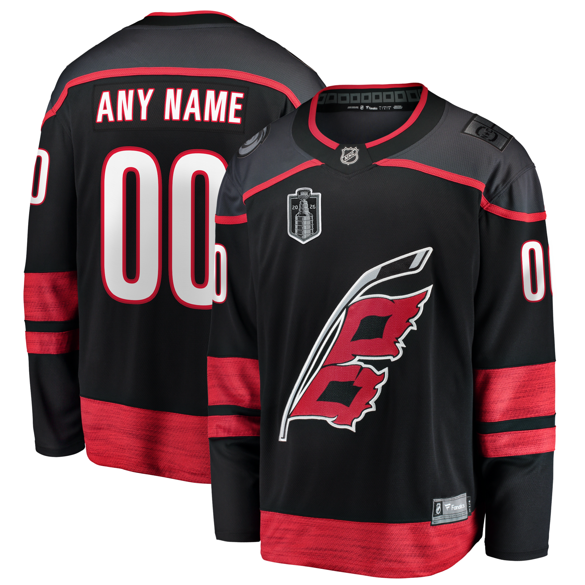 Carolina Hurricanes Fanatics Black 2026 Stanley Cup Final Home Breakaway Custom Jersey