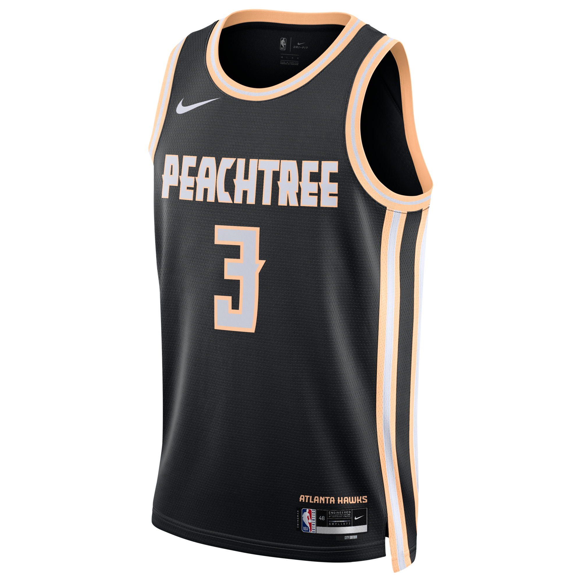 Nike Atlanta Hawks 2025/26 Nike City Edition Swingman Jersey - Black - CJ McCollum