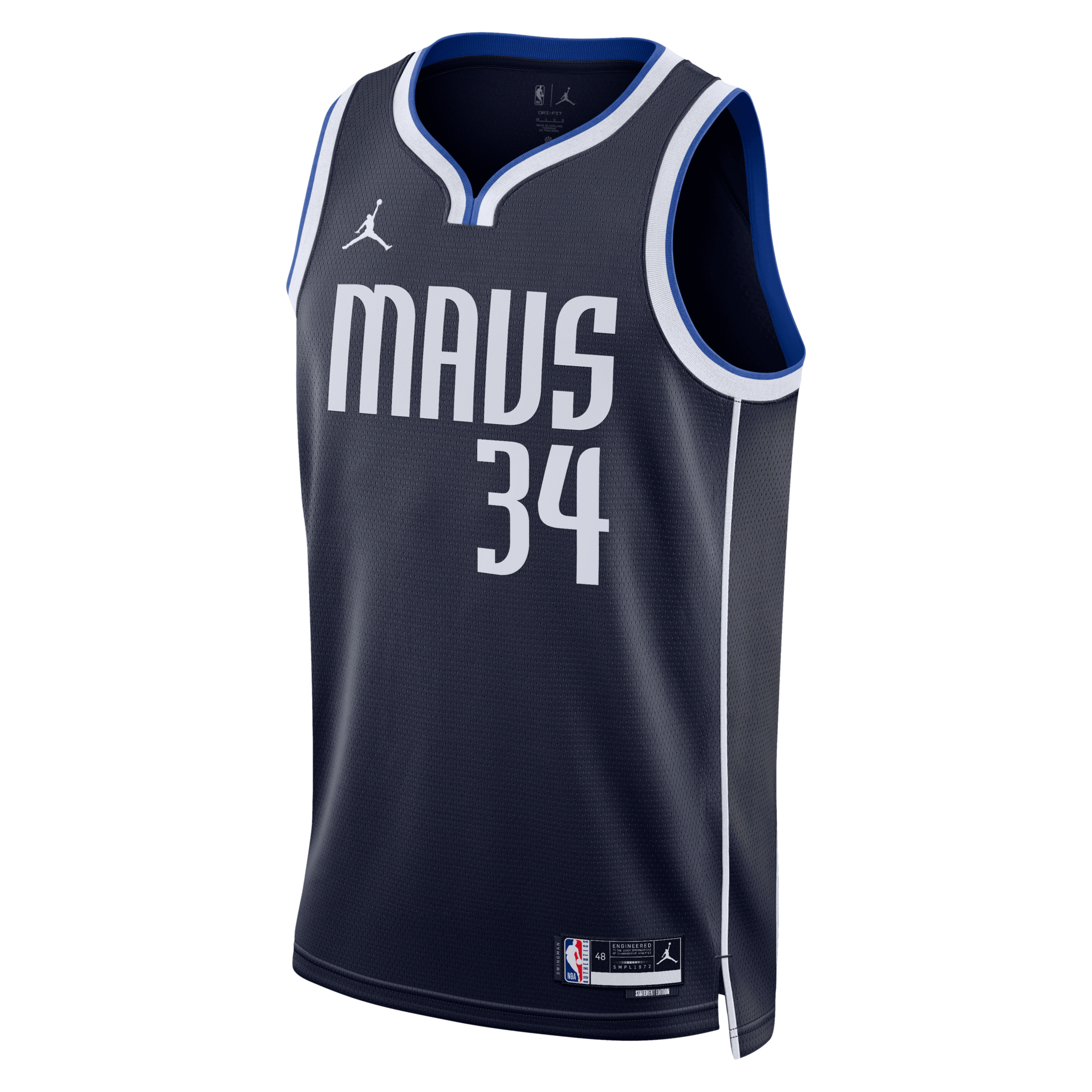 Dallas Mavericks Jordan Brand Statement Edition Swingman Jersey - Navy - Santi Aldama
