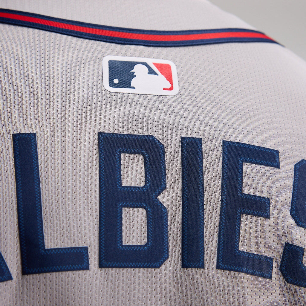 Atlanta Braves Ozzie Albies Nike Gray Road Limited Player Jersey