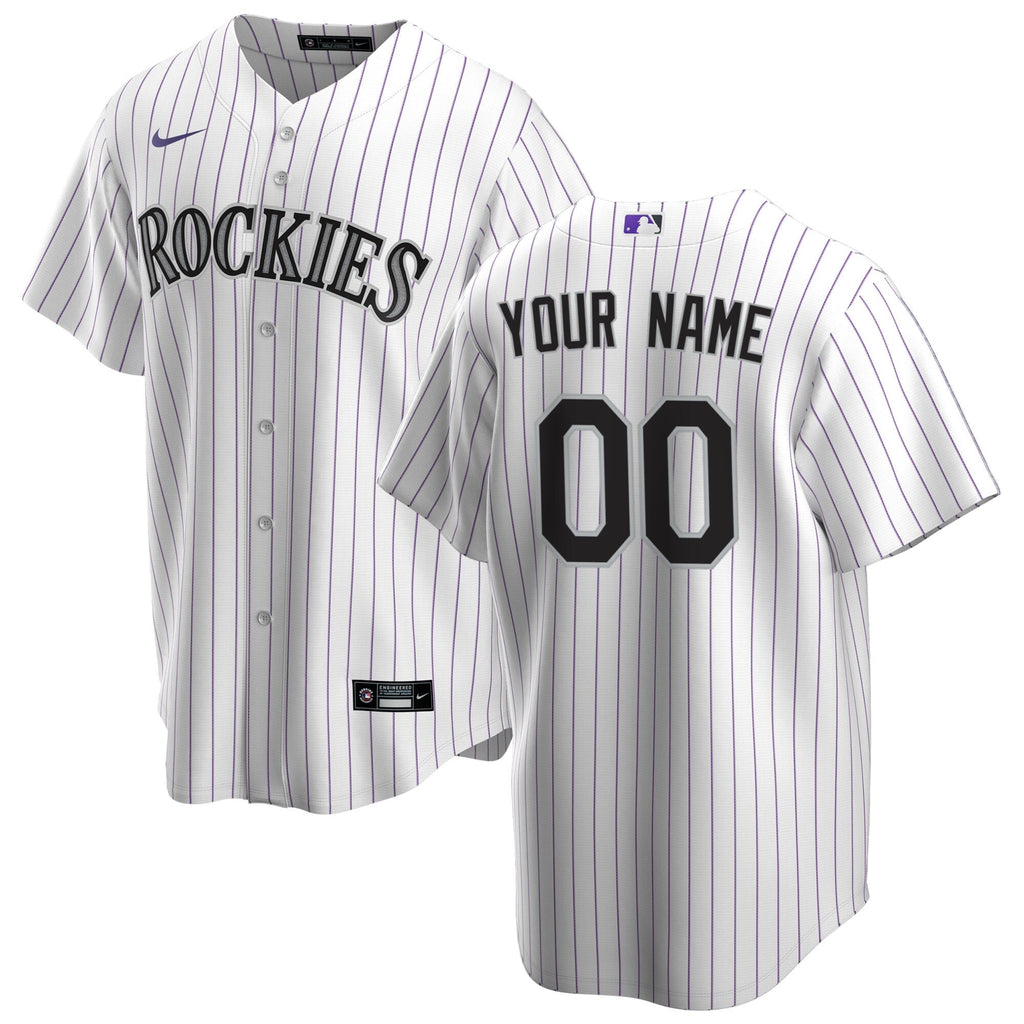 Colorado Rockies Nike White Home Replica Custom Jersey