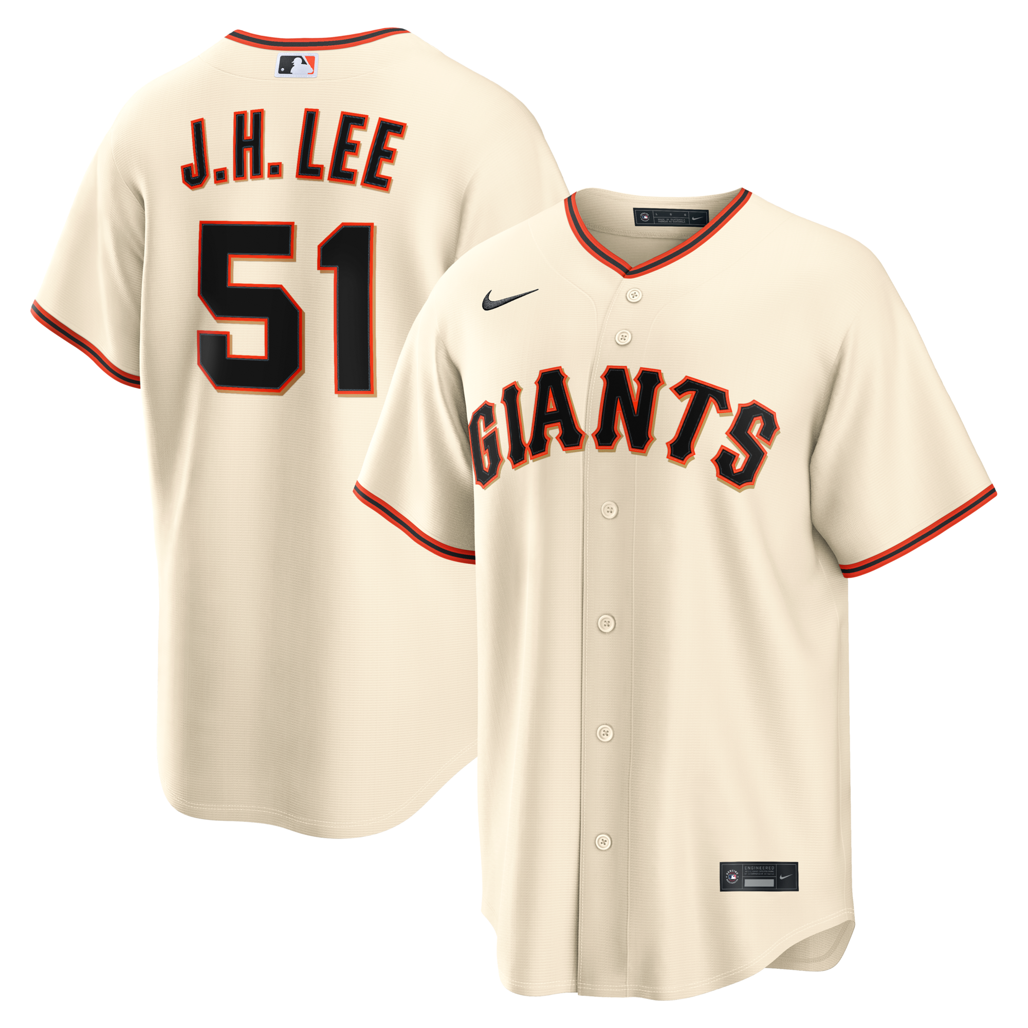 San Francisco Giants Jung Hoo Lee Nike Cream Home Replica Jersey