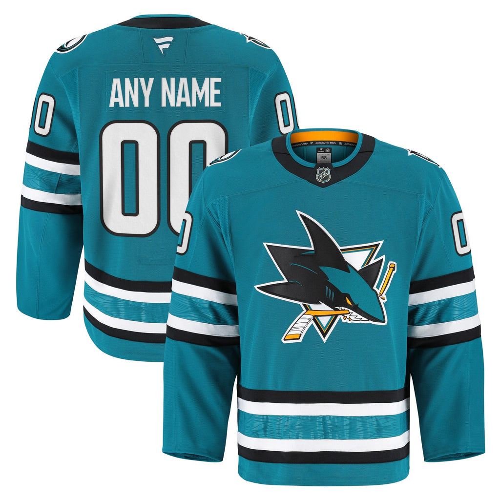 San Jose Sharks Fanatics Teal Home Authentic Pro Custom Jersey