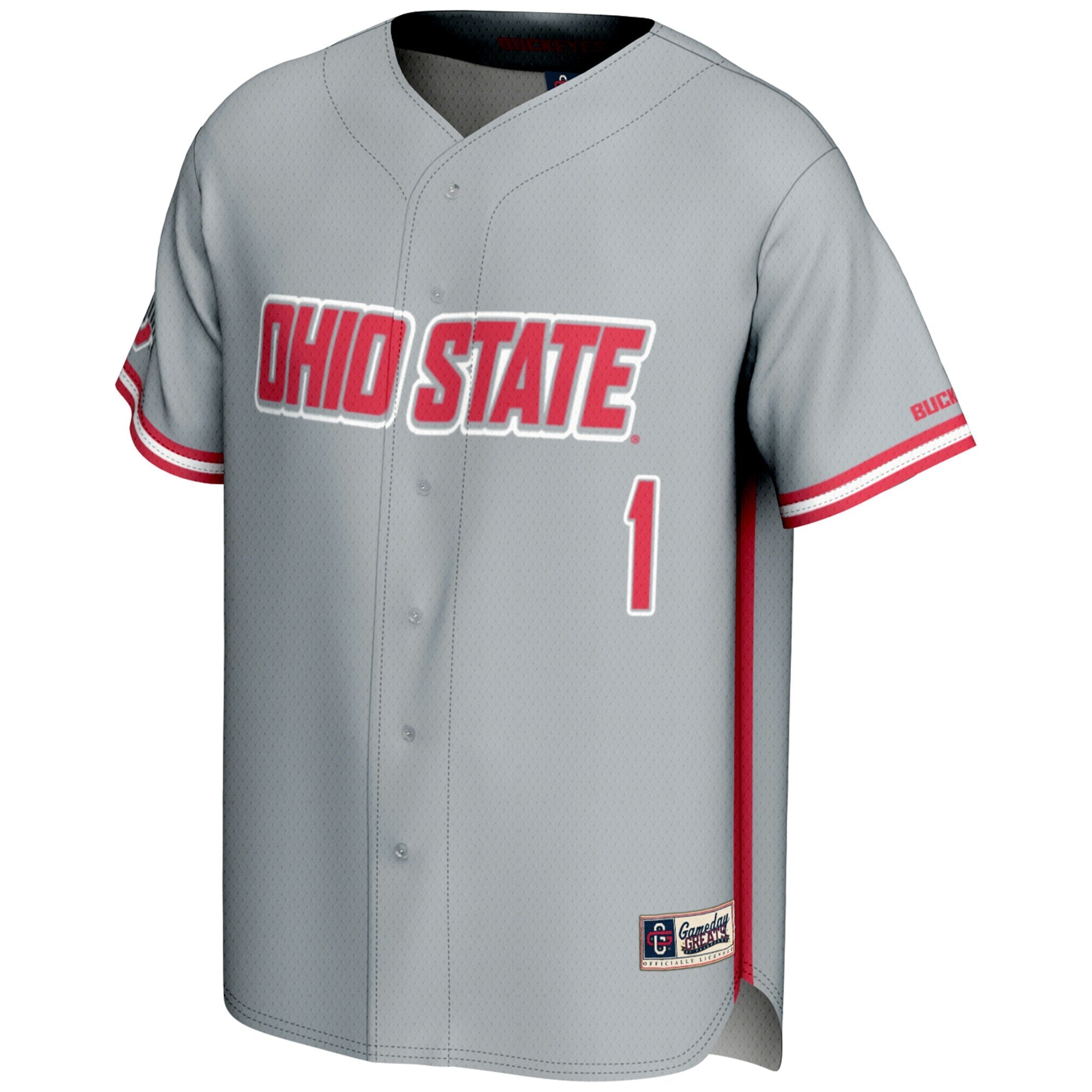 GameDay Greats #1 Gray Ohio State Buckeyes Lightweight Baseball Jersey