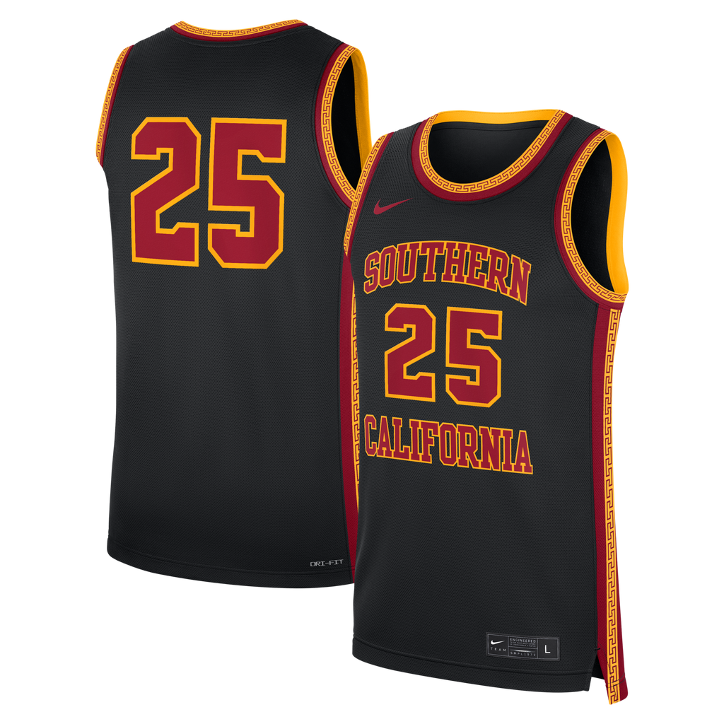 Nike #25 Black USC Trojans Alternate Replica Basketball Jersey