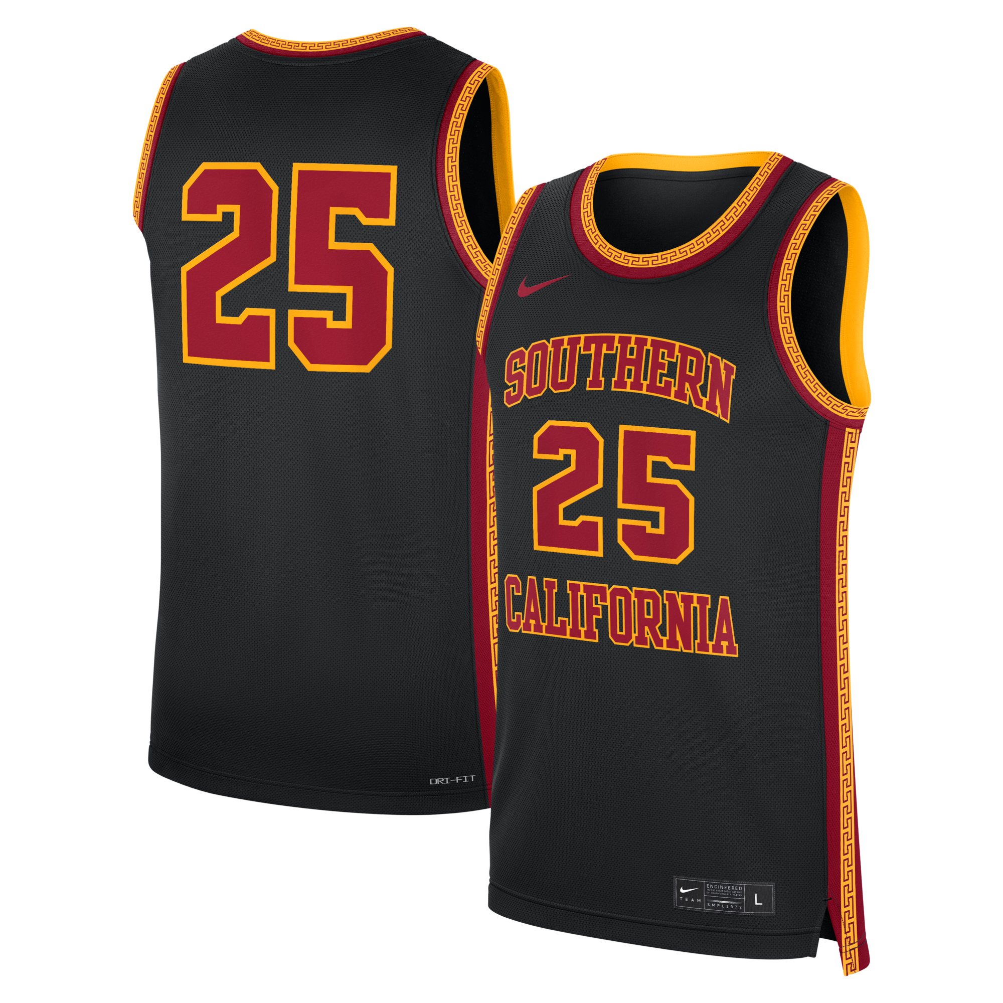 Nike #25 Black USC Trojans Alternate Replica Basketball Jersey