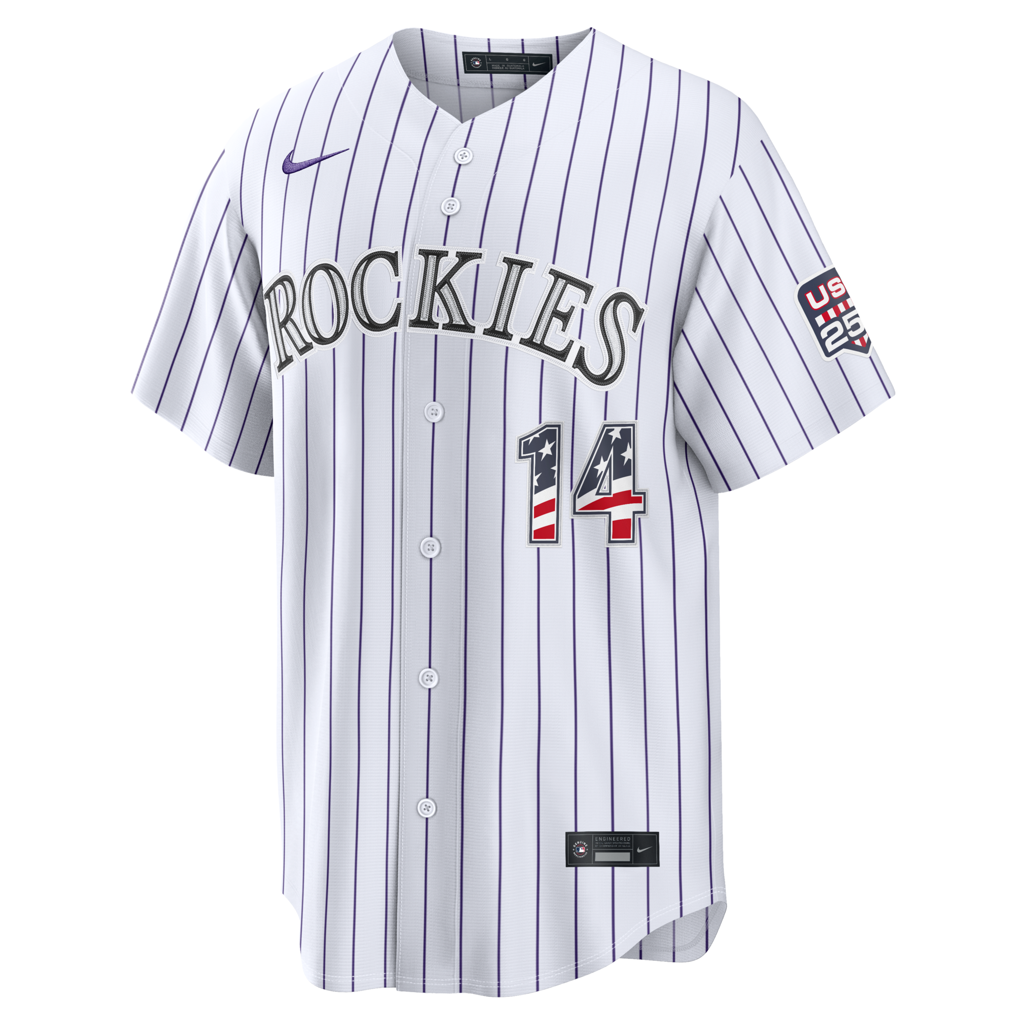 Fourth of July Colorado Rockies Ezequiel Tovar Nike White USA 250 Stadium Jersey
