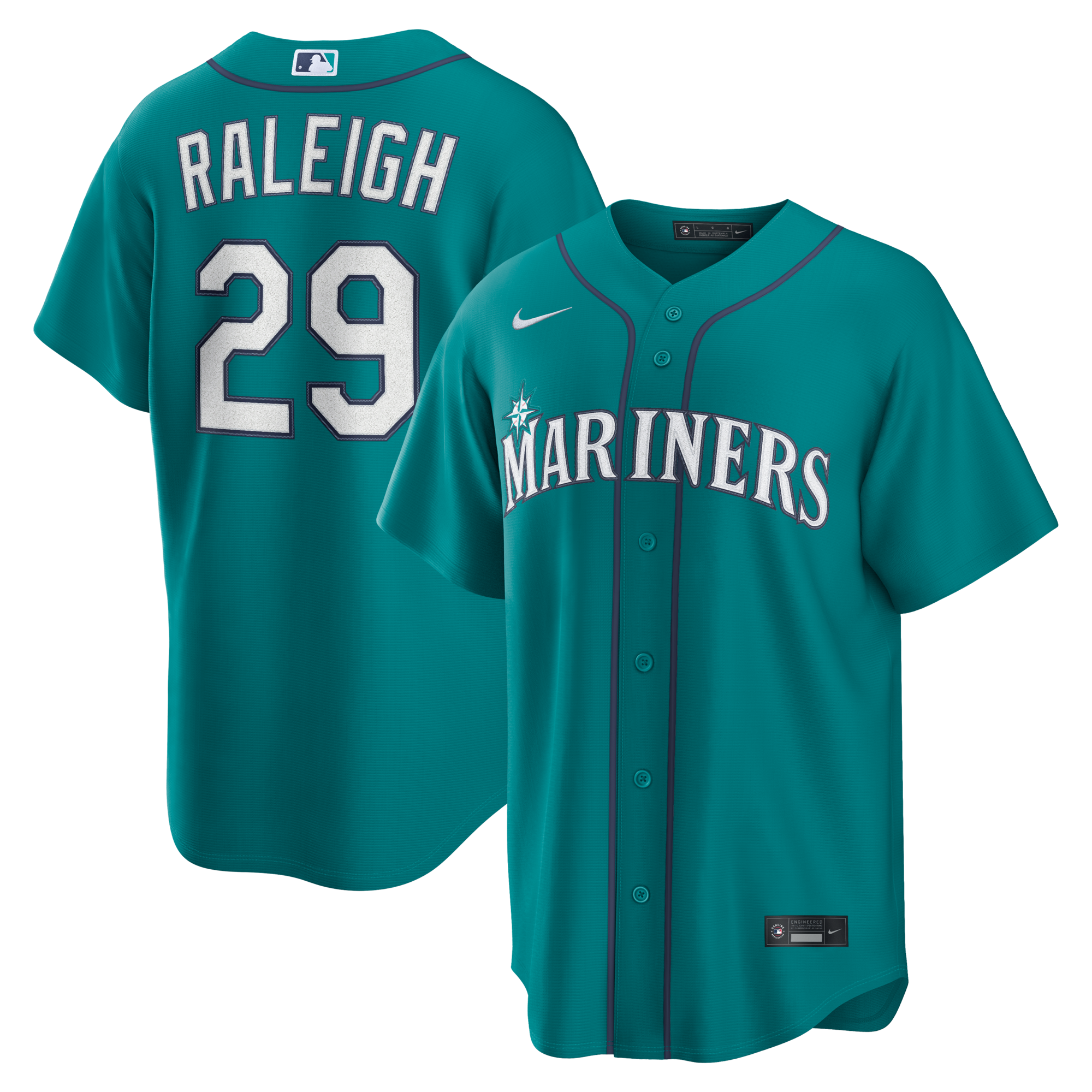 Seattle Mariners Cal Raleigh Nike Teal Alternate Replica Jersey