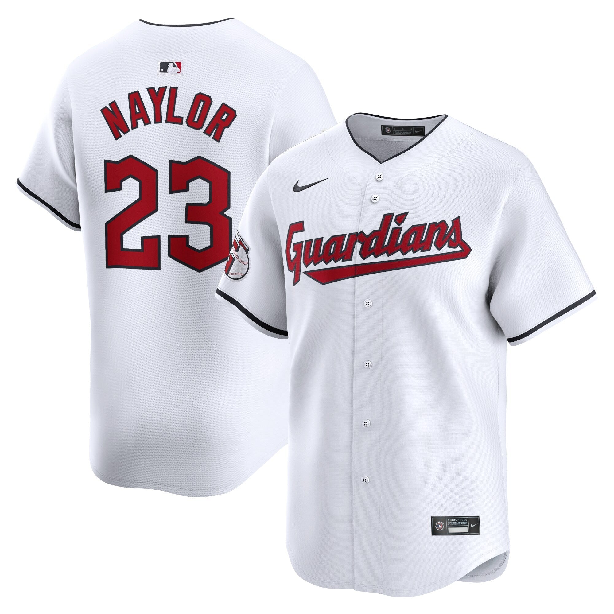 Cleveland Guardians Bo Naylor Nike White Home Limited Player Jersey