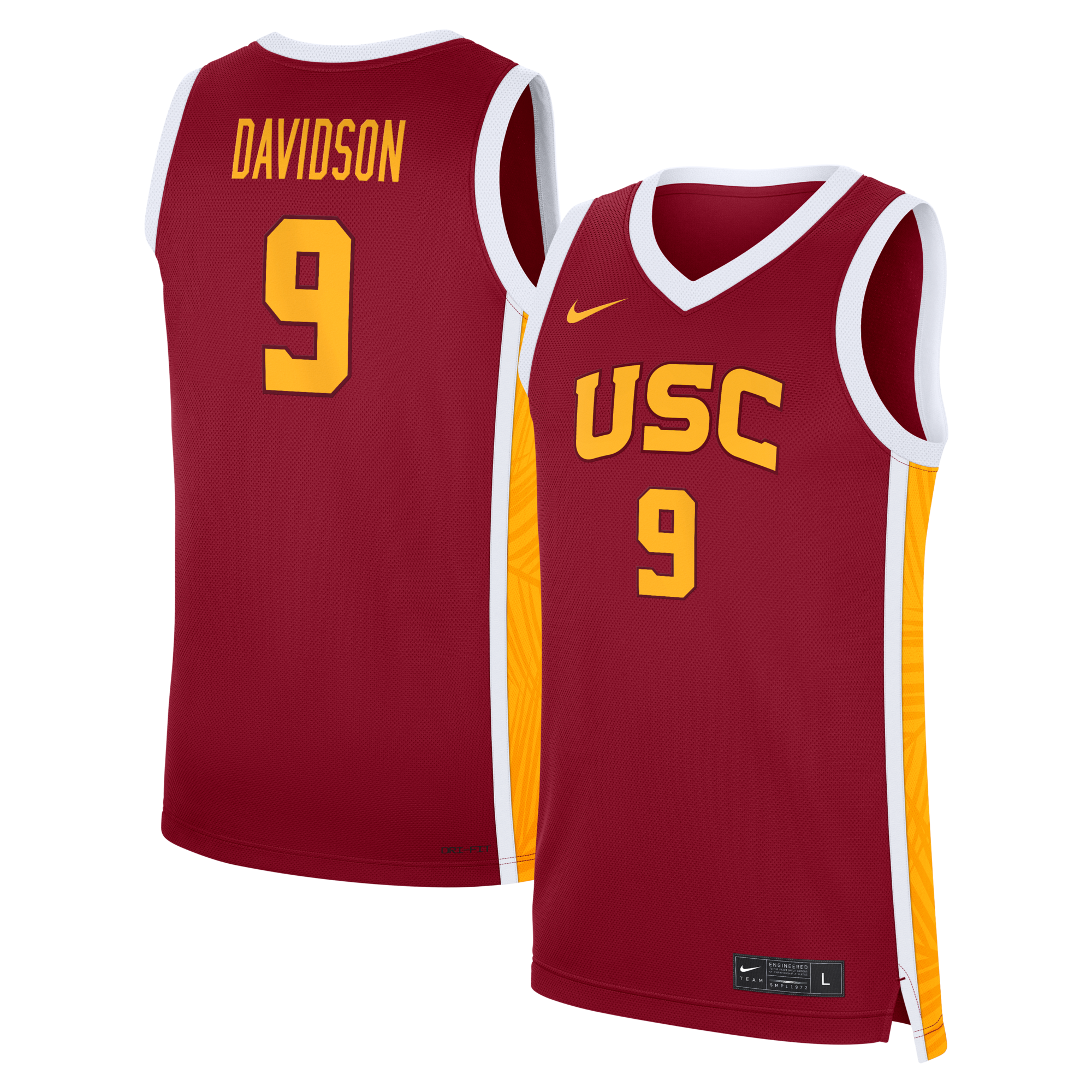 Nike Jazzy Davidson Cardinal USC Trojans Road Replica Basketball Jersey