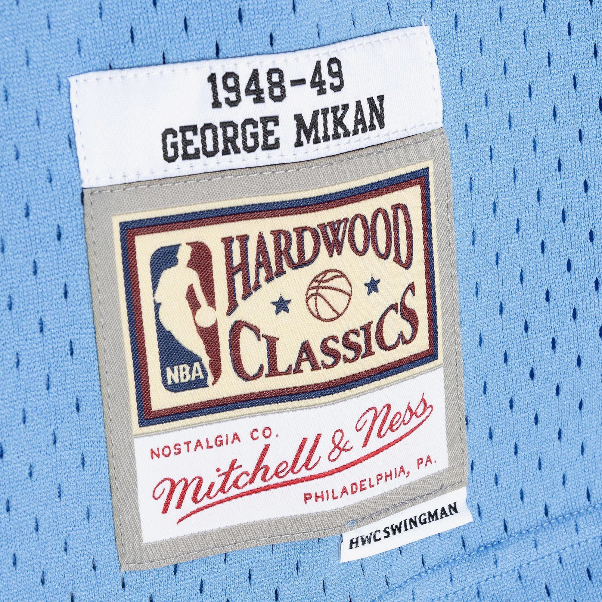 Los Angeles Lakers Mitchell & Ness George Mikan 1948 Dark Authentic Jersey - Columbia Blue