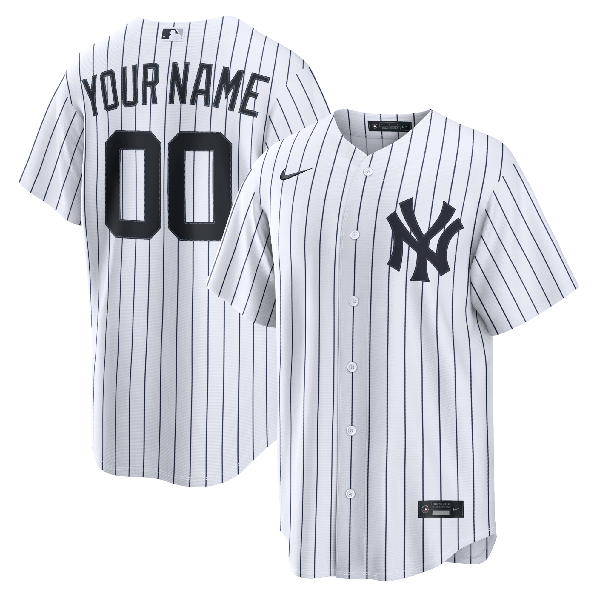 New York Yankees Nike White Home Replica Custom Jersey